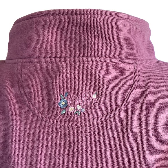 Vintage NEWPORT 1/4 button mock neck sweatshirt embroidered Cuffy’s Resortwear L - Picture 7 of 12